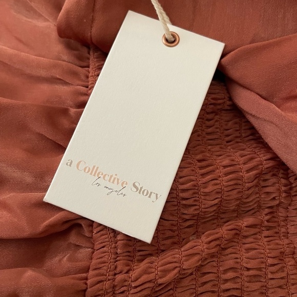 A Collective Story Ada Lace Long Sleeve Smocked Waist Tiered Maxi Dress Large - Picture 11 of 11